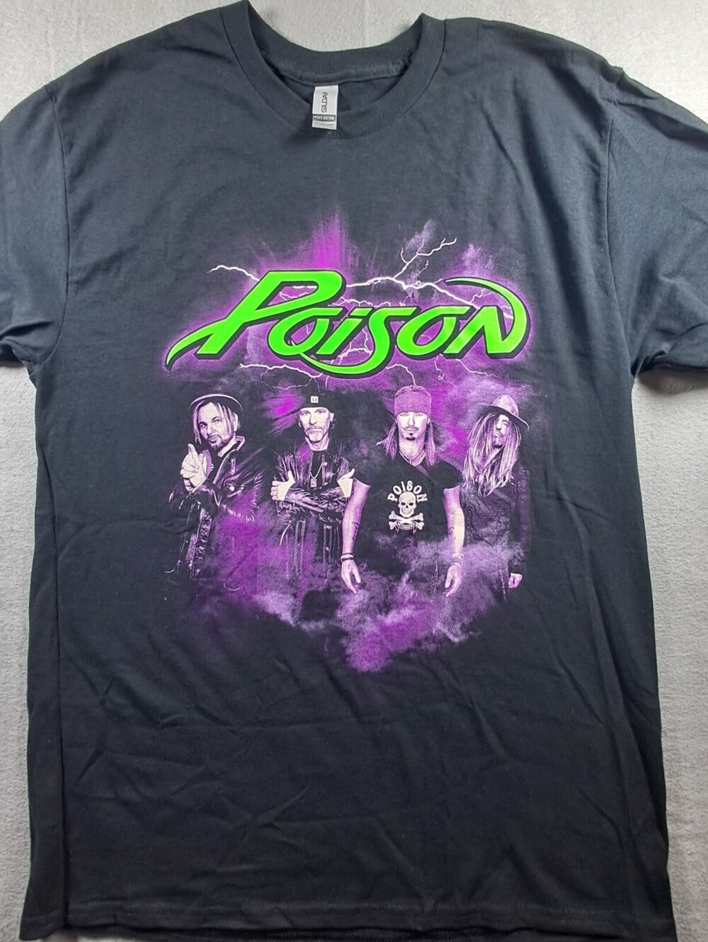 Poison 2022 Tour T Shirt Gildan Large Black Rock Band Concert Tee